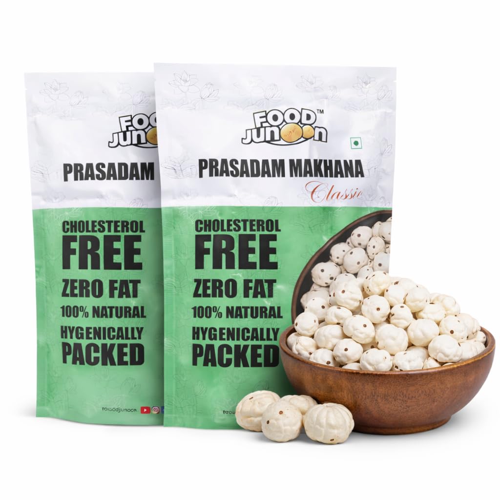 ダイエットフード momona Food Junoon Prasadam Makhana 200 g, Fit for Fasting | Foxnuts